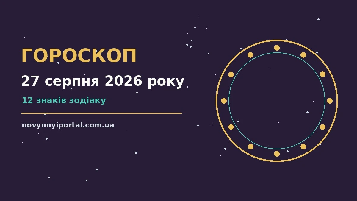 Гороскоп на 27 серпня 2026 року: головні підказки дня для нових справ і розмов