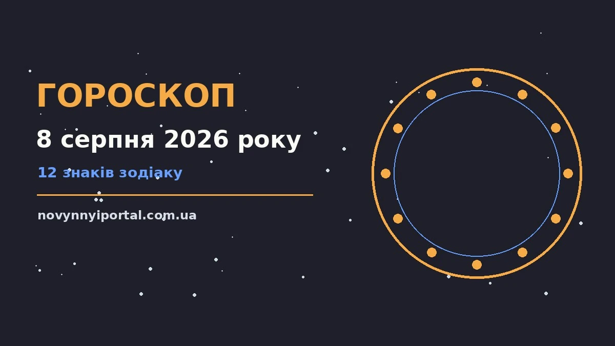 Гороскоп на 8 серпня 2026 року: головні підказки дня для нових справ і розмов