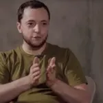 Скриншот із відео ефіру за участю речника Угруповання об'єднаних сил Віктора Трегубова.